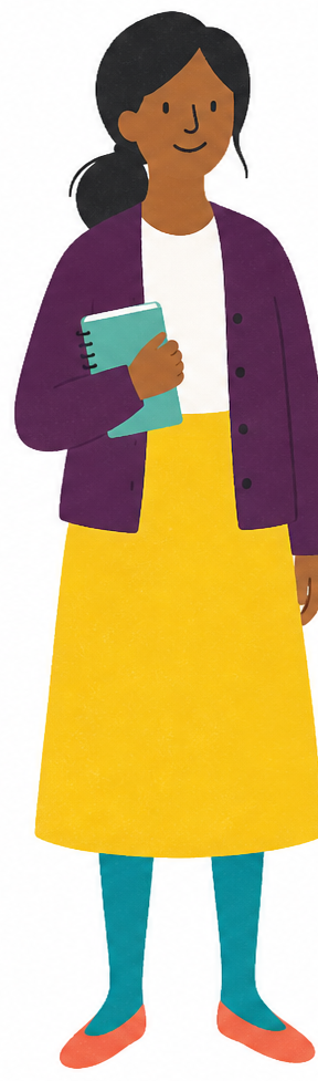 Illustratie van een jonge vrouwelijke vrijwilliger